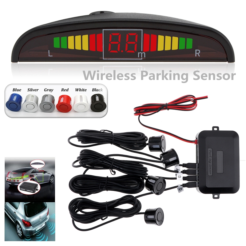 Dagaanbieding - Draadloze LED Parkeersensoren, 4 sensoren dagelijkse aanbiedingen